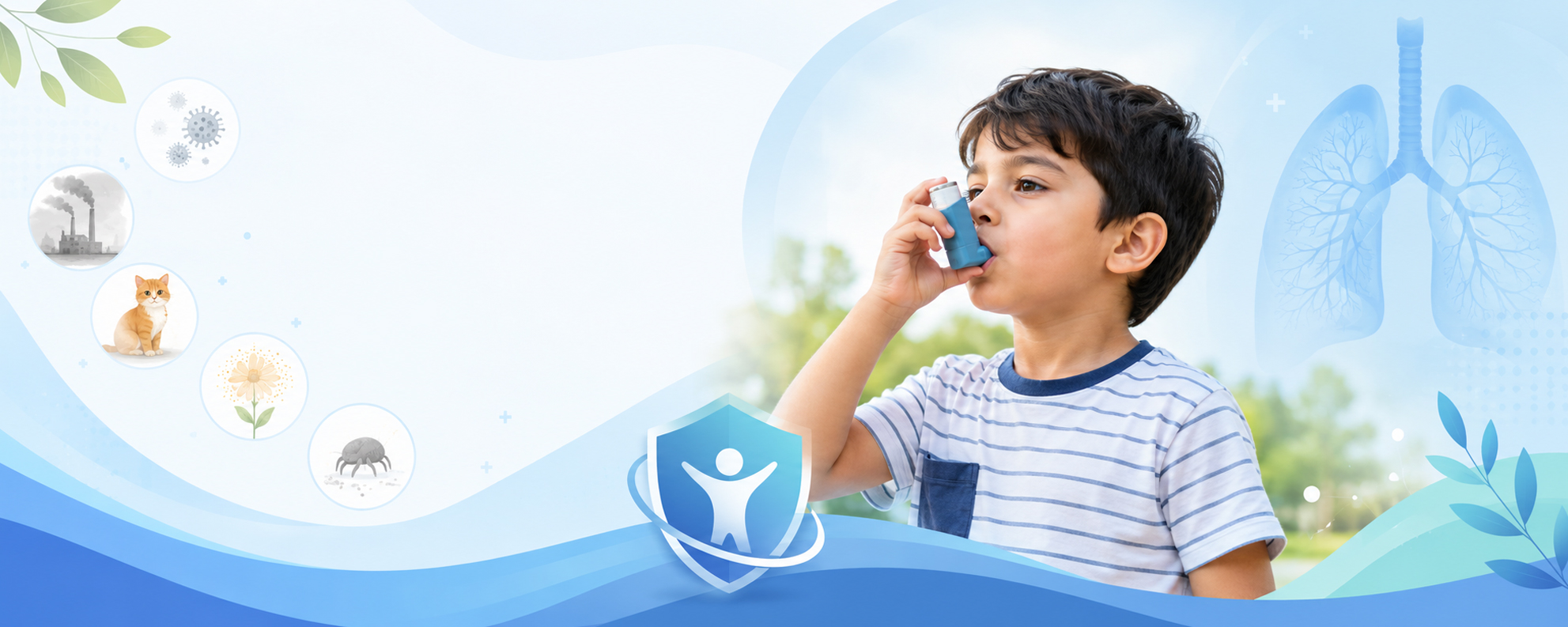 Child with asthma enjoying outdoor play